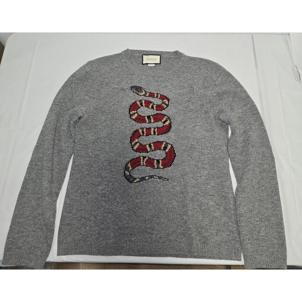 Gucci Wool Snake & Lightning Bolt Crewneck Sweater Unisex
